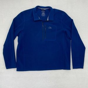 LL Bean Mens Blue Half Zip Fleece Slightly Fitted sz XL